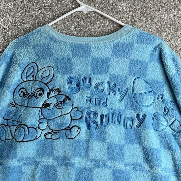 Disney Spirit Jersey Adult Small‎ Blue Pixar Sulley Lotso Fuzzy Fluffy Fleece - Picture 10 of 12